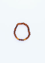 Load image into Gallery viewer, Raw Cognac Baltic Amber + Mookaite Jasper || Adult Stretch Bracelet