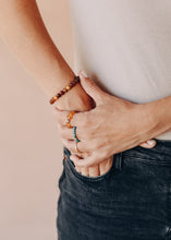 Load image into Gallery viewer, Raw Cognac Baltic Amber + Mookaite Jasper || Adult Stretch Bracelet
