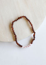 Load image into Gallery viewer, Raw Cognac Baltic Amber + Rose Quartz || Necklace