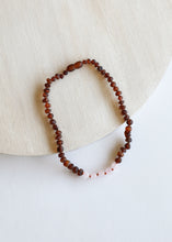 Load image into Gallery viewer, Raw Cognac Baltic Amber + Rose Quartz || Necklace Set
