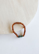 Load image into Gallery viewer, Raw Cognac Baltic Amber + Raw Turquoise Jasper || Adult Bracelet