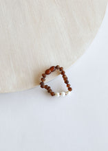 Load image into Gallery viewer, Raw Cognac Baltic Amber + Pearls || Anklet or Bracelet