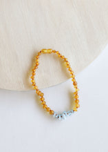 Load image into Gallery viewer, Raw Honey Baltic Amber + Aquamarine || Necklace