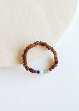 Load image into Gallery viewer, Raw Cognac Baltic Amber + CHAKRA Crystals || Adult Bracelet