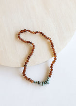 Load image into Gallery viewer, Raw Cognac Baltic Amber + Raw Turquoise Jasper || Necklace