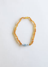 Load image into Gallery viewer, Raw Honey Baltic Amber + Aquamarine || Necklace