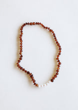 Load image into Gallery viewer, Raw Cognac Baltic Amber + Moonstone || Necklace