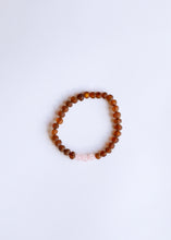 Load image into Gallery viewer, Raw Cognac Baltic Sea Amber + Rose Quartz || Adult Bracelet