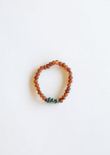 Load image into Gallery viewer, Raw Cognac Baltic Amber + Raw Turquoise Jasper || Adult Bracelet