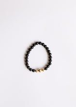 Load image into Gallery viewer, Pure Shungite + 14K Gold Filled Trio || Adult Stretch Bracelet
