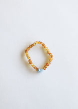 Load image into Gallery viewer, Raw Honey Baltic Amber + Aquamarine || Adult Bracelet