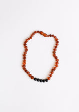 Load image into Gallery viewer, Raw Cognac Baltic Amber + Shungite || Necklace