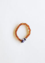Load image into Gallery viewer, Raw Cognac Baltic Amber + Raw Amethyst || Adult Bracelet