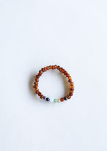Load image into Gallery viewer, Raw Cognac Baltic Amber + CHAKRA Crystals || Adult Bracelet