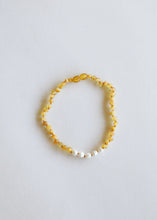Load image into Gallery viewer, Raw Honey Baltic Amber + Pearl || Necklace
