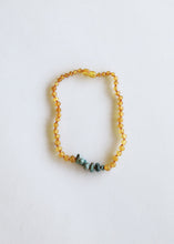 Load image into Gallery viewer, Raw Honey Baltic Amber + Raw Turquoise Jasper || Necklace