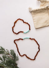 Load image into Gallery viewer, Raw Cognac Baltic Amber + Amazonite || Necklace Set
