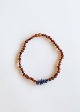 Load image into Gallery viewer, Raw Cognac Baltic Amber + Raw Lapis || Necklace