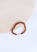 Load image into Gallery viewer, Raw Cognac Baltic Sea Amber + Rose Quartz || Adult Bracelet