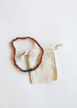 Load image into Gallery viewer, Raw Cognac Baltic Amber + Raw Lapis || Necklace