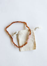 Load image into Gallery viewer, Raw Cognac Baltic Amber + Raw Rose Quartz || Necklace