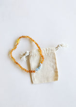 Load image into Gallery viewer, Raw Honey Baltic Amber + Aquamarine || Necklace