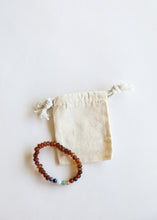 Load image into Gallery viewer, Raw Cognac Baltic Amber + CHAKRA Crystals || Adult Bracelet