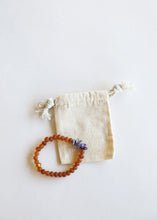 Load image into Gallery viewer, Raw Cognac Baltic Amber + Raw Amethyst || Adult Bracelet