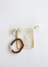 Load image into Gallery viewer, Raw Cognac Baltic Amber + Aquamarine || Adult Bracelet