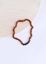 Load image into Gallery viewer, Raw Cognac Baltic Amber + Shungite || Necklace