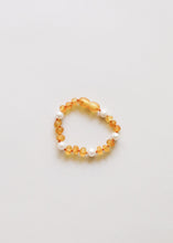 Load image into Gallery viewer, Raw Honey Baltic Amber + Pearl Halo || Anklet or Bracelet