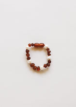 Load image into Gallery viewer, Raw Cognac Baltic Amber + Pearl Halo || Anklet or Bracelet