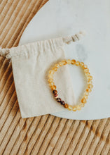 Load image into Gallery viewer, Raw Honey Baltic Amber + Mookaite Jasper || Adult Bracelet