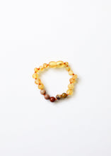 Load image into Gallery viewer, Raw Honey Baltic Amber + Mookaite Jasper || Anklet or Bracelet