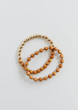 Load image into Gallery viewer, Cypress Wood : 14k Gold Filled Sun + Moon || Stretch Bracelet