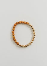Load image into Gallery viewer, Cypress Wood : 14k Gold Filled Sun + Moon || Stretch Bracelet