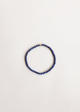 Load image into Gallery viewer, Lapis Lazuli + 14K Gold Filled Beaded Stretch Bracelet