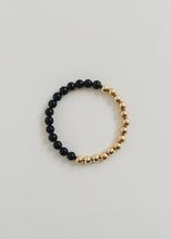 Load image into Gallery viewer, Shungite : 14k Gold Filled Sun + Moon || Stretch Bracelets