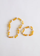 Load image into Gallery viewer, Raw Honey Baltic Amber + Pearl Halo || Anklet or Bracelet