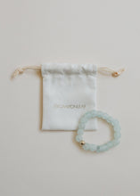 Load image into Gallery viewer, Blue Sea Glass + 14k Gold Filled or Sterling Silver || Stretch Bracelet