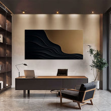 Load image into Gallery viewer, Black And Gold Minimalist Abstract X