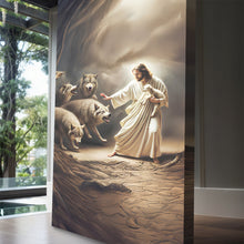 Load image into Gallery viewer, Jesus Protects The Lamb From Wolves Faith Wall Art VII