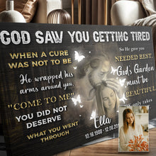 Load image into Gallery viewer, Personalized God Saw You Getting Tired Memorial Sign IV