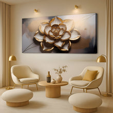 Load image into Gallery viewer, Golden Lotus Minimalist Abstract Wall Art