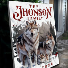 Load image into Gallery viewer, Personalized Wolf Family Wall Art