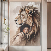 Load image into Gallery viewer, Lion And Girl Faith Wall Art