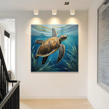 Load image into Gallery viewer, Turtle In Seagrass Coastal Wall Art
