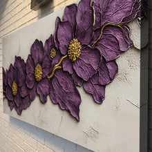 Load image into Gallery viewer, Purple Flower Plaster Wall Art