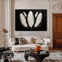 Load image into Gallery viewer, Minimalist Monochrome Feather Wall Art