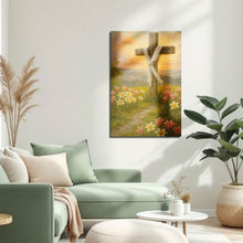 Load image into Gallery viewer, Cross and Flowers Faith Wall Art III